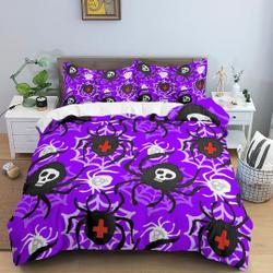 Spiders purple halloween Bedding Set Gift For Your Girlfriend Boyfriend Gift For Love Gift For Friend Best Valentine Present Holiday Gift