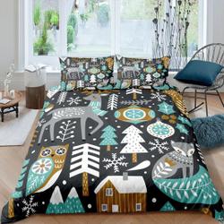Scandi decor reindeer Christmas Bedding Set Gift For Your Girlfriend Boyfriend Gift For Love Gift For Friend Best Valentine Present Holiday Gift
