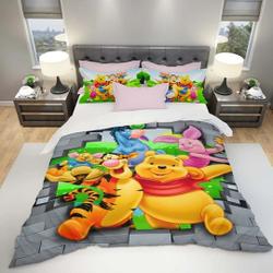 Winnie Pooh & Friends  Disney Graphic Cartoon  Bedding Set Gift For Your Girlfriend Boyfriend Gift For Love Gift For Friend Best Valentine Present Holiday Gift