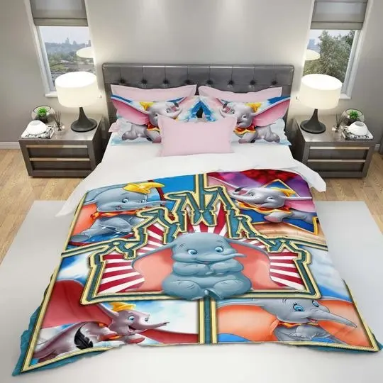 Dumbo Characters Disney Graphic Cartoon Bedding Set Gift For Your Girlfriend Boyfriend Gift For Love Gift For Friend Best Valentine Present Holiday Gift