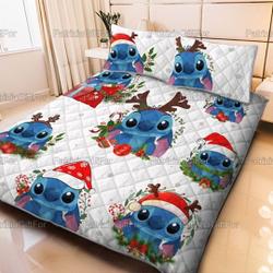 Stitch Christmas Bedding Set Gift For Your Girlfriend Boyfriend Gift For Love Gift For Friend Best Valentine Present Holiday Gift