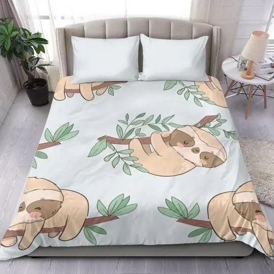 Sloth Bedding Set Gift For Your Girlfriend Boyfriend Gift For Love Gift For Friend Best Valentine Present Holiday Gift