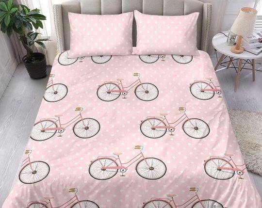 Bicycle Biker Cycologist Bedding Set Gift For Your Girlfriend Boyfriend Gift For Love Gift For Friend Best Valentine Present Holiday Gift