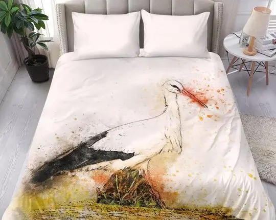 Stork Bedding Set Gift For Your Girlfriend Boyfriend Gift For Love Gift For Friend Best Valentine Present Holiday Gift