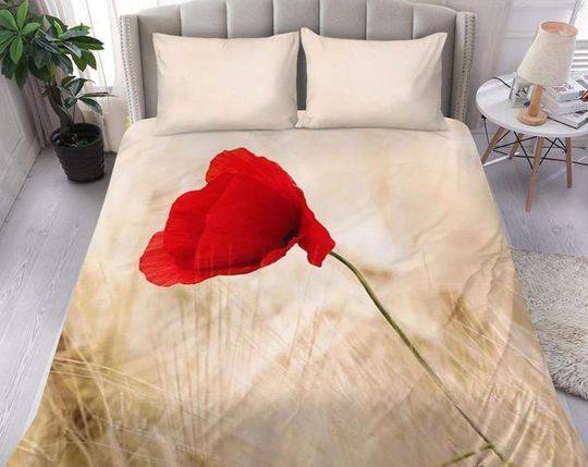 Poppy Flowers Bedding Set Gift For Your Girlfriend Boyfriend Gift For Love Gift For Friend Best Valentine Present Holiday Gift
