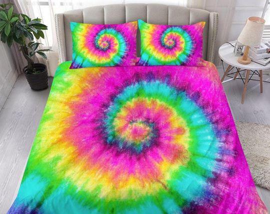 Tie Dye Retro Bedding Set Gift For Your Girlfriend Boyfriend Gift For Love Gift For Friend Best Valentine Present Holiday Gift