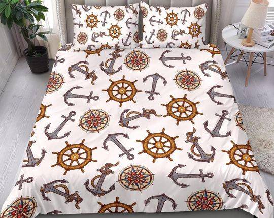 Nautical Sailing Boating Bedding Set Gift For Your Girlfriend Boyfriend Gift For Love Gift For Friend Best Valentine Present Holiday Gift