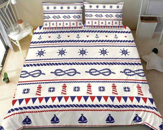 Nautical Sailing Boating Bedding Set Gift For Your Girlfriend Boyfriend Gift For Love Gift For Friend Best Valentine Present Holiday Gift
