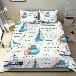 Nautical Sailing Boating Bedding Set Gift For Your Girlfriend Boyfriend Gift For Love Gift For Friend Best Valentine Present Holiday Gift