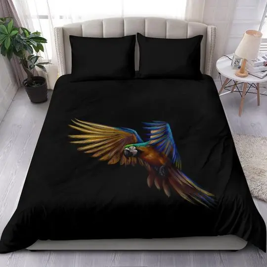 Macaw Bird Bedding Set Gift For Your Girlfriend Boyfriend Gift For Love Gift For Friend Best Valentine Present Holiday Gift