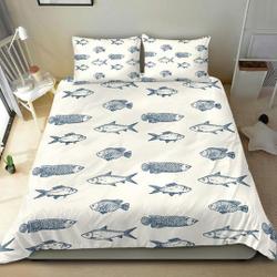 Fishing Fishes Fisherman Bedding Set Gift For Your Girlfriend Boyfriend Gift For Love Gift For Friend Best Valentine Present Holiday Gift