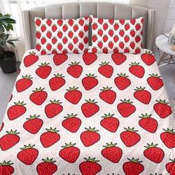 Strawberry Bedding Set Gift For Your Girlfriend Boyfriend Gift For Love Gift For Friend Best Valentine Present Holiday Gift