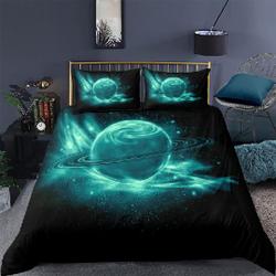 Saturn galaxy bedding, outer space bedding Set Gift For Your Girlfriend Boyfriend Gift For Love Gift For Friend Best Valentine Present Holiday Gift