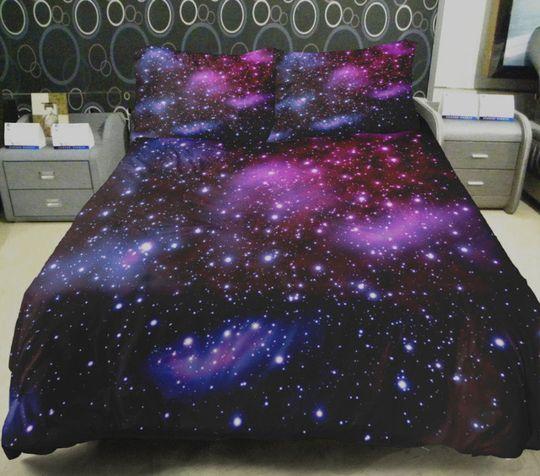 Purple Galaxy Bedding Set Gift For Your Girlfriend Boyfriend Gift For Love Gift For Friend Best Valentine Present Holiday Gift