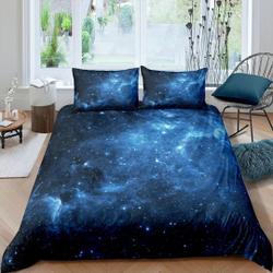 Stars blue galaxy Bedding Set Gift For Your Girlfriend Boyfriend Gift For Love Gift For Friend Best Valentine Present Holiday Gift