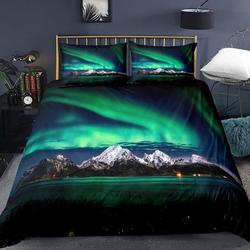 Galaxy Aurora Theme Bedding Set Gift For Your Girlfriend Boyfriend Gift For Love Gift For Friend Best Valentine Present Holiday Gift