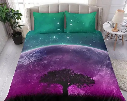 Galaxy Moon Bedding Set Gift For Your Girlfriend Boyfriend Gift For Love Gift For Friend Best Valentine Present Holiday Gift