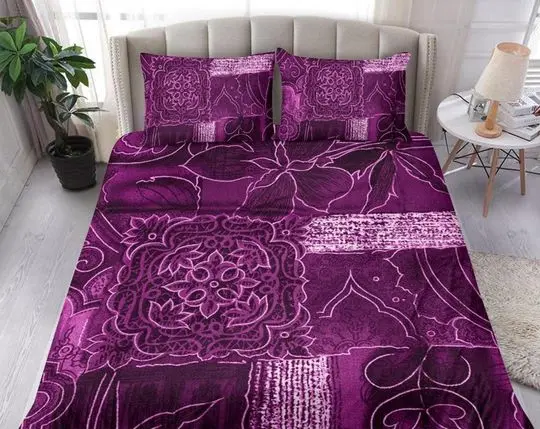 Floral Purple Bedding Set Gift For Your Girlfriend Boyfriend Gift For Love Gift For Friend Best Valentine Present Holiday Gift