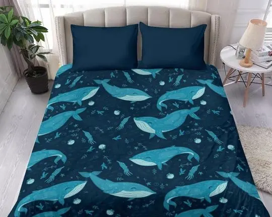 Whales Bedding Set Gift For Your Girlfriend Boyfriend Gift For Love Gift For Friend Best Valentine Present Holiday Gift