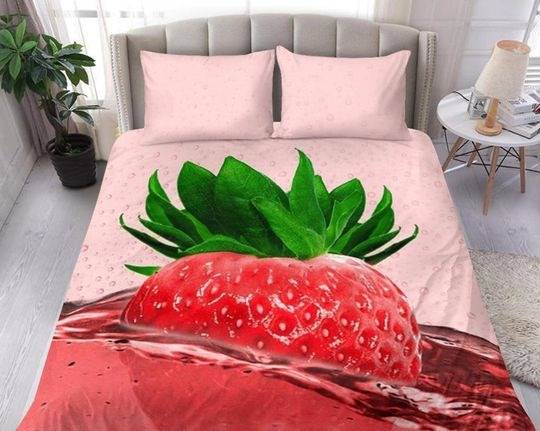 Strawberry Fruit Bedding Set Gift For Your Girlfriend Boyfriend Gift For Love Gift For Friend Best Valentine Present Holiday Gift