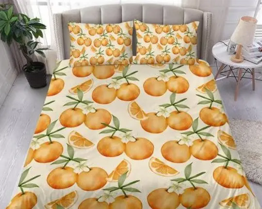 Orange Fruit Bedding Set Gift For Your Girlfriend Boyfriend Gift For Love Gift For Friend Best Valentine Present Holiday Gift