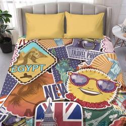 Travel Stickers Bedding Set Gift For Your Girlfriend Boyfriend Gift For Love Gift For Friend Best Valentine Present Holiday Gift