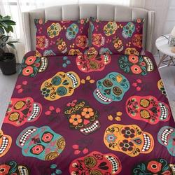 Sugar Skull Bedding Set Gift For Your Girlfriend Boyfriend Gift For Love Gift For Friend Best Valentine Present Holiday Gift
