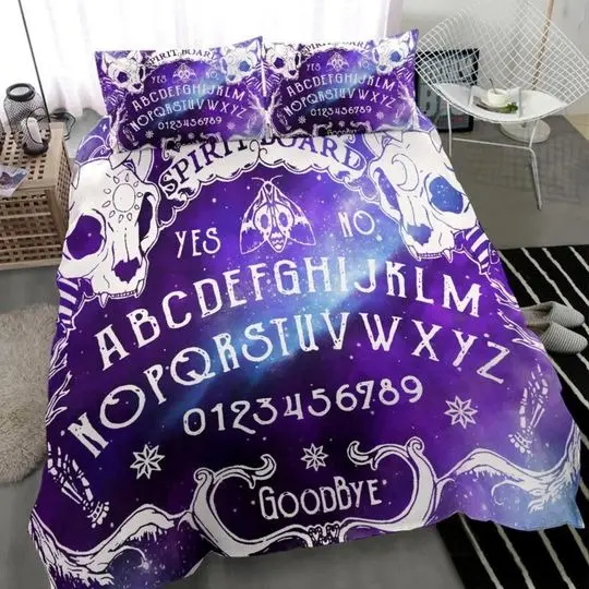 Gothic Bedding Set - Cat Skulls Ouija Board, Pastel Goth BeddingGift For Your Girlfriend Boyfriend Gift For Love Gift For Friend Best Valentine Present Holiday Gift