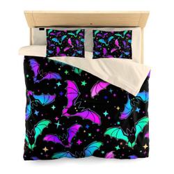 Bat Duvet Cover, Colorful Bat Duvet, Bats, Halloween  Bedding Set Gift For Your Girlfriend Boyfriend Gift For Love Gift For Friend Best Valentine Present Holiday Gift