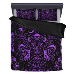 Goth 3 Piece Bedding Set Pastel Goth Decor Purple & BlackGift For Your Girlfriend Boyfriend Gift For Love Gift For Friend Best Valentine Present Holiday Gift