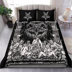 Skull Skeleton Satanic Pentagram Demon Lust Shrine -Satanic Occult Goth BeddingGift For Your Girlfriend Boyfriend Gift For Love Gift For Friend Best Valentine Present Holiday Gift