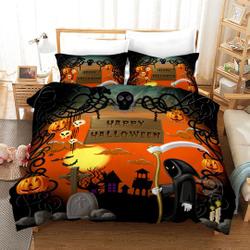 Halloween Queen Cartoon Pumpkin  Bedding Set Gift For Your Girlfriend Boyfriend Gift For Love Gift For Friend Best Valentine Present Holiday Gift