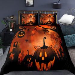 Halloween Pumpkin Ghost Festival Themed Bedding Set KingGift For Your Girlfriend Boyfriend Gift For Love Gift For Friend Best Valentine Present Holiday Gift