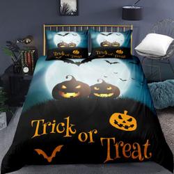 Halloween Pumpkin Ghost Festival Themed Bedding Set KingGift For Your Girlfriend Boyfriend Gift For Love Gift For Friend Best Valentine Present Holiday Gift