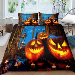 Halloween Bedding Set Smiling Pumpkin Lantern CastleGift For Your Girlfriend Boyfriend Gift For Love Gift For Friend Best Valentine Present Holiday Gift