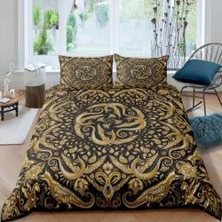 Golden dragon luxury duvet cover boho bedding Set Gift For Your Girlfriend Boyfriend Gift For Love Gift For Friend Best Valentine Present Holiday Gift