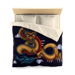 Dragon Microfiber Duvet Cover, Japanese Dragon Duvet CoverGift For Your Girlfriend Boyfriend Gift For Love Gift For Friend Best Valentine Present Holiday Gift
