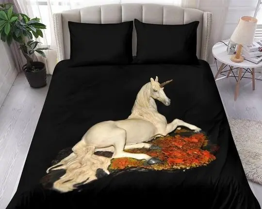 Unicorn Duvet Cover and pillow Covers - Fantasy Bedding Set Gift For Your Girlfriend Boyfriend Gift For Love Gift For Friend Best Valentine Present Holiday Gift