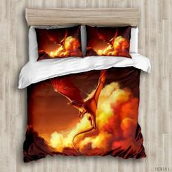 Fire Dragon Duvet Cover Comforter Cover Bedding Set Gift For Your Girlfriend Boyfriend Gift For Love Gift For Friend Best Valentine Present Holiday Gift