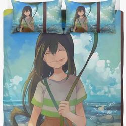 My hero academia Duvet, anime boku no hero Bedding set Tsuyu AsuiGift For Your Girlfriend Boyfriend Gift For Love Gift For Friend Best Valentine Present Holiday Gift