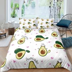 Kids Green Bedding Set Fruits AvocadoGift For Your Girlfriend Boyfriend Gift For Love Gift For Friend Best Valentine Present Holiday Gift