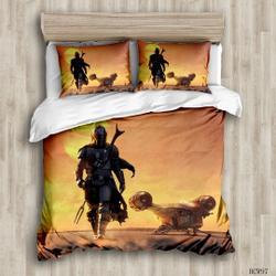 Baby Yoda Duvet Cover Comforter Sets  Yellow Decorative Room Bedding Set Gift For Your Girlfriend Boyfriend Gift For Love Gift For Friend Best Valentine Present Holiday Gift