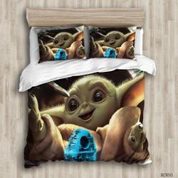 Baby Yoda, Cartoon 3D Pattern Boys Children's Quilt Cover Bedding Set Gift For Your Girlfriend Boyfriend Gift For Love Gift For Friend Best Valentine Present Holiday Gift