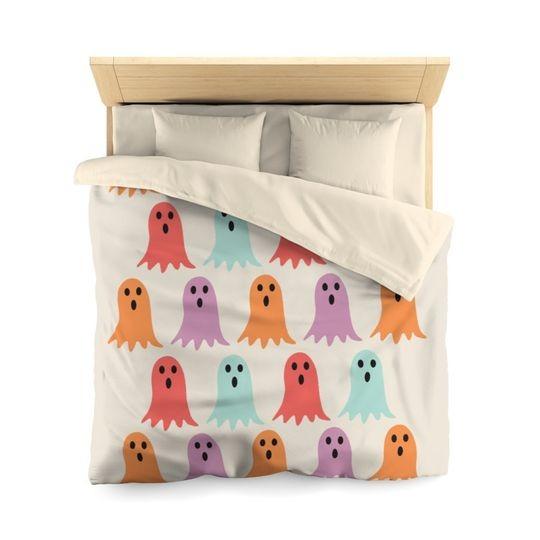 Colorful Ghost Duvet Bedding Set Gift For Your Girlfriend Boyfriend Gift For Love Gift For Friend Best Valentine Present Holiday Gift