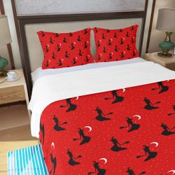 Red Witchy Three Piece Duvet Bedding Set Gift For Your Girlfriend Boyfriend Gift For Love Gift For Friend Best Valentine Present Holiday Gift