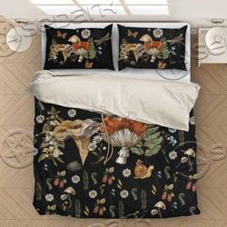 Vintage Mushroom Cottagecore Witch Bed Set, Soft Comfortable Bedding Set Gift For Your Girlfriend Boyfriend Gift For Love Gift For Friend Best Valentine Present Holiday Gift