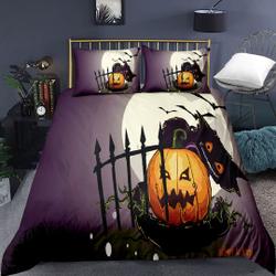 Bedding Set for Girls Gothic Spooky Cartoon Comforter Cover HalloweenGift For Your Girlfriend Boyfriend Gift For Love Gift For Friend Best Valentine Present Holiday Gift
