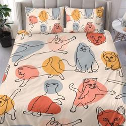Cat Kitty Bedding Set - Duvet Cover and pillow CoversGift For Your Girlfriend Boyfriend Gift For Love Gift For Friend Best Valentine Present Holiday Gift