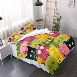 Cat Duvet Cover Pet Cat Pattern Bedding Set Cute Kitten Printed ComforterGift For Your Girlfriend Boyfriend Gift For Love Gift For Friend Best Valentine Present Holiday Gift