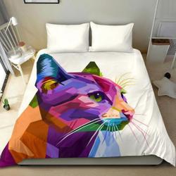 Cat Kitty Bedding Set - Duvet Cover and pillow CoversGift For Your Girlfriend Boyfriend Gift For Love Gift For Friend Best Valentine Present Holiday Gift